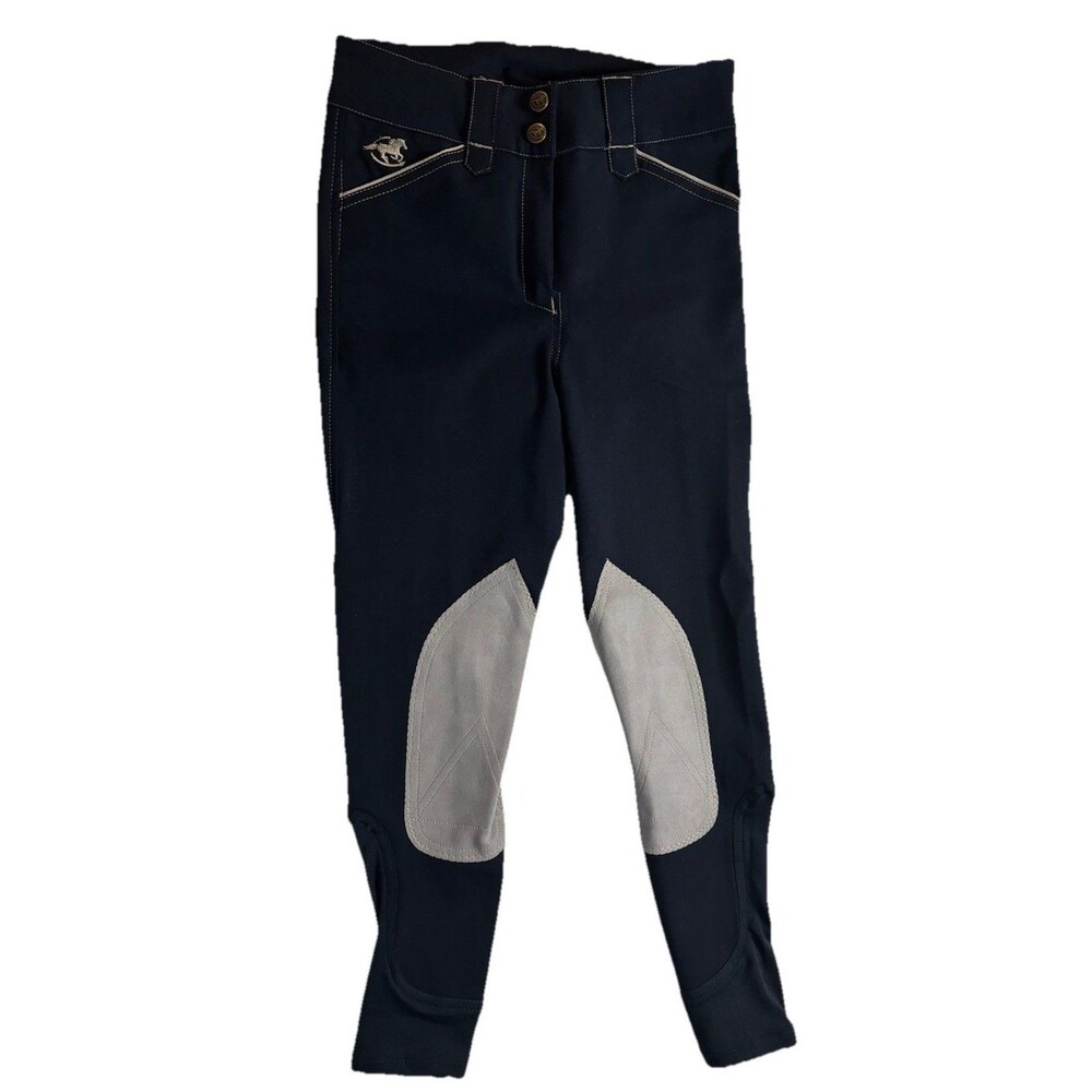 Piper By Smartpack Navy & Tan Kids Grip Size 10 Breeches Riding Pants Equestrian